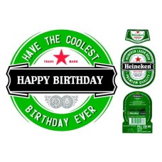 126089Z eticheta bere Heineken imagine comestibila din zahar 29x20cm